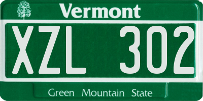 VT license plate XZL302