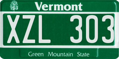 VT license plate XZL303