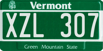 VT license plate XZL307