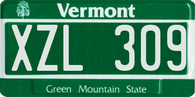 VT license plate XZL309