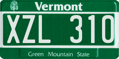 VT license plate XZL310