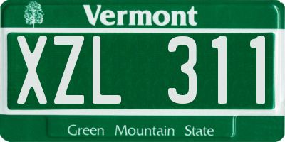 VT license plate XZL311