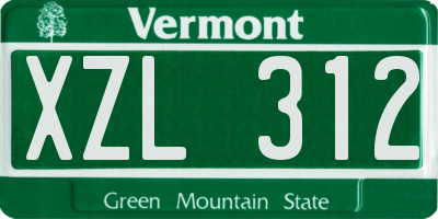 VT license plate XZL312