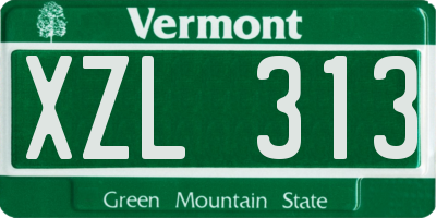 VT license plate XZL313