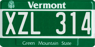 VT license plate XZL314