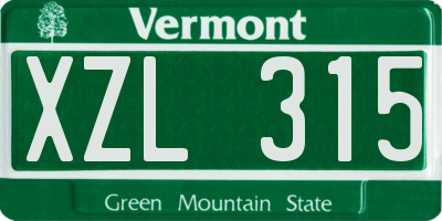 VT license plate XZL315