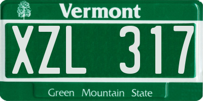 VT license plate XZL317