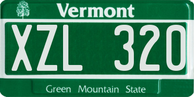 VT license plate XZL320