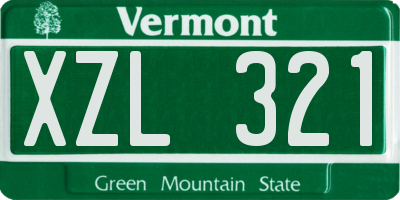 VT license plate XZL321