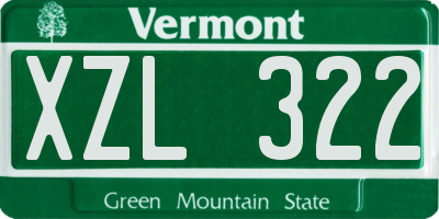 VT license plate XZL322