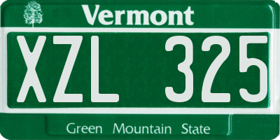 VT license plate XZL325