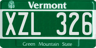 VT license plate XZL326