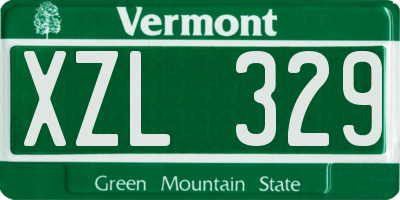 VT license plate XZL329