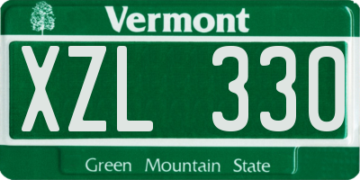 VT license plate XZL330