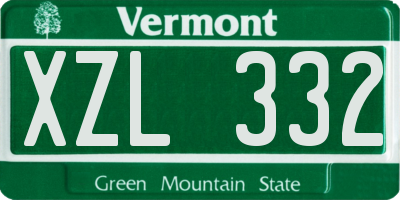 VT license plate XZL332