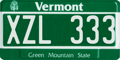 VT license plate XZL333