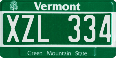 VT license plate XZL334