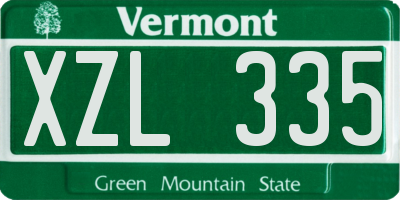 VT license plate XZL335