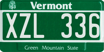 VT license plate XZL336