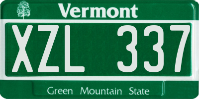 VT license plate XZL337
