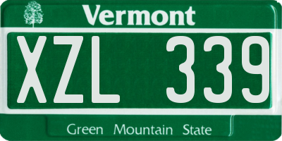VT license plate XZL339