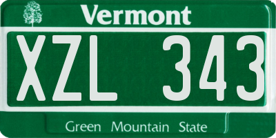 VT license plate XZL343
