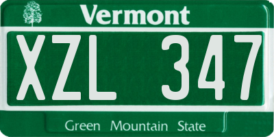 VT license plate XZL347