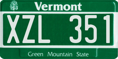 VT license plate XZL351