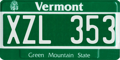 VT license plate XZL353