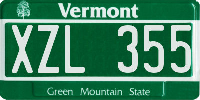 VT license plate XZL355
