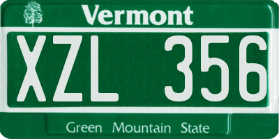VT license plate XZL356