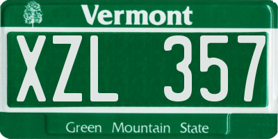 VT license plate XZL357