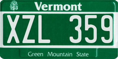 VT license plate XZL359