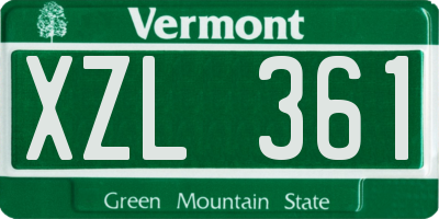 VT license plate XZL361