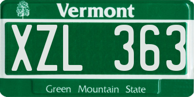 VT license plate XZL363
