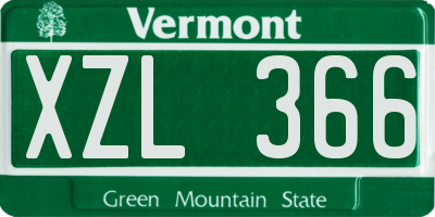 VT license plate XZL366