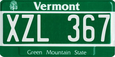 VT license plate XZL367