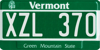 VT license plate XZL370