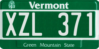 VT license plate XZL371