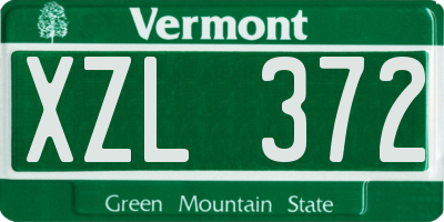 VT license plate XZL372