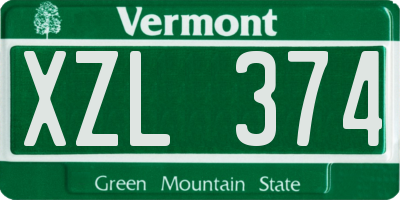 VT license plate XZL374