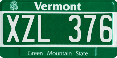 VT license plate XZL376