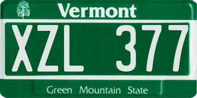 VT license plate XZL377