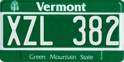 VT license plate XZL382