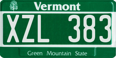 VT license plate XZL383