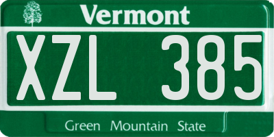 VT license plate XZL385