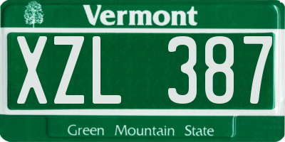 VT license plate XZL387