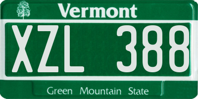 VT license plate XZL388