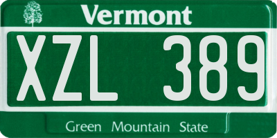 VT license plate XZL389