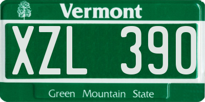VT license plate XZL390